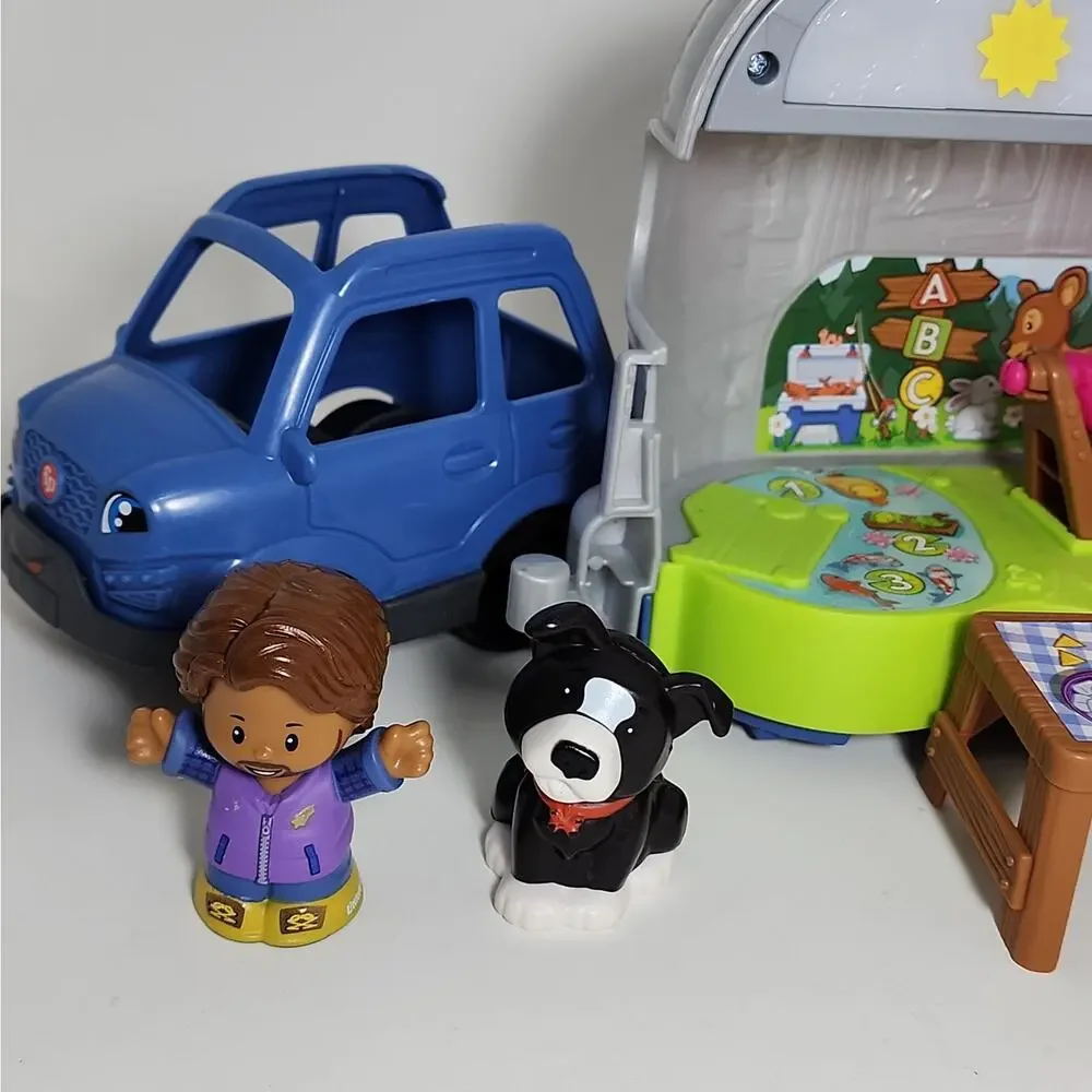 Fisher-Price Little People Camper Trailer & SUV Set w/ Eddie Mattel 2021